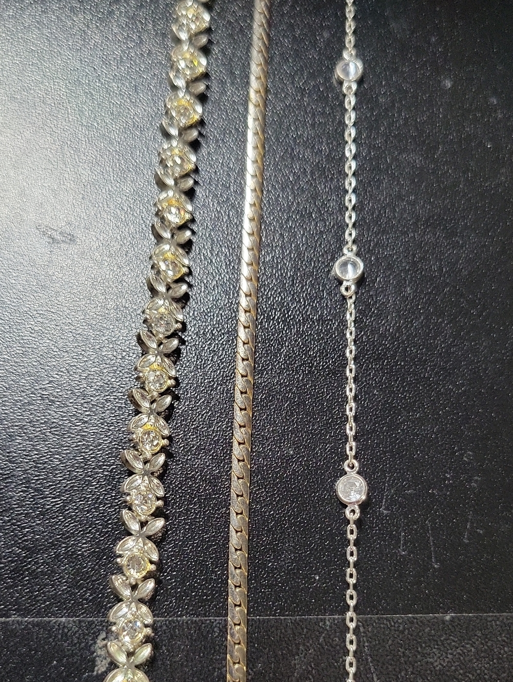 Silver Tone Crystal Bracelet Set - Elegant Women's Jewelry